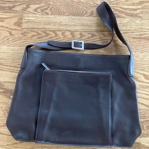 Fratelli Rosetti Soft Chocolate Brown Leather Shoulder Bag Silver Zipper Buckle